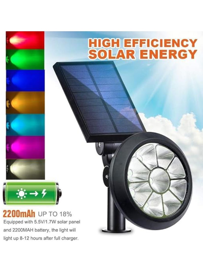 Yuwell 4-Pcs 9 Led Solar Solar Power Landscape Light Outdoor Waterproof Solar Walkway Spotlights Maintain 8-12 Hours Of Lighting For Your Garden, Landscape, Path, Yard, Patio, Driveway Multi Mode And RGB  - Image 2