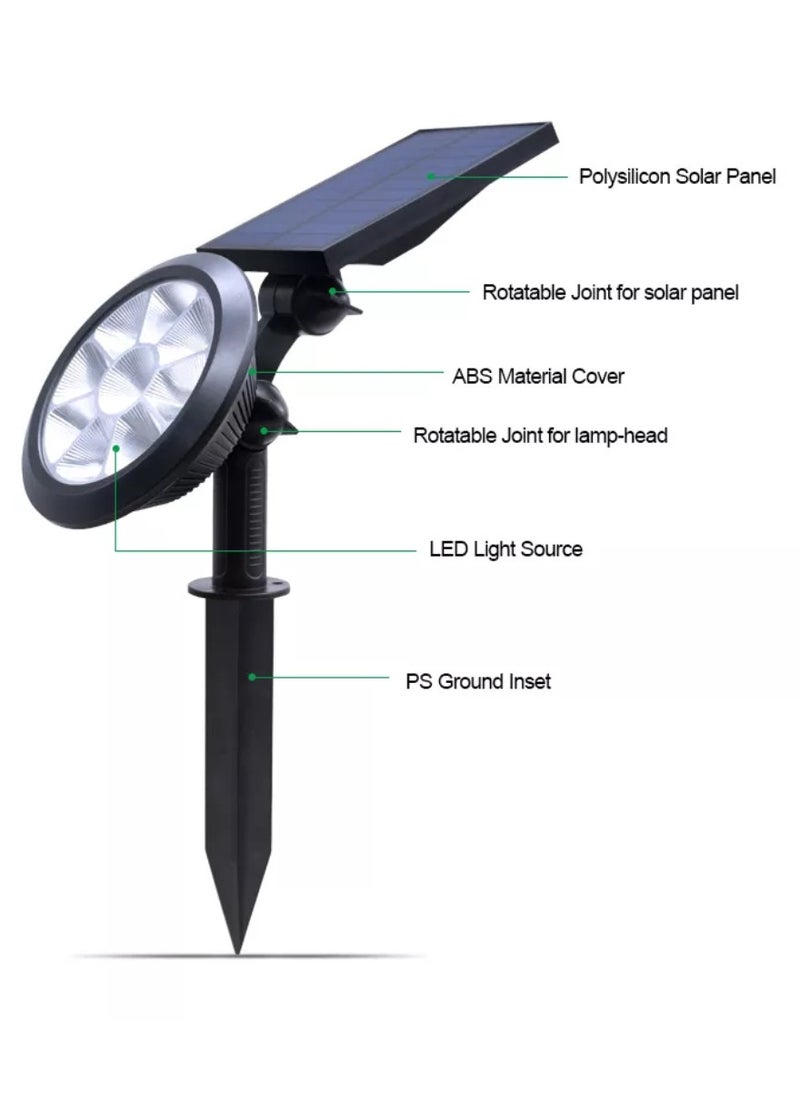 Yuwell 4-Pcs 9 Led Solar Solar Power Landscape Light Outdoor Waterproof Solar Walkway Spotlights Maintain 8-12 Hours Of Lighting For Your Garden, Landscape, Path, Yard, Patio, Driveway Multi Mode And RGB  - Image 5