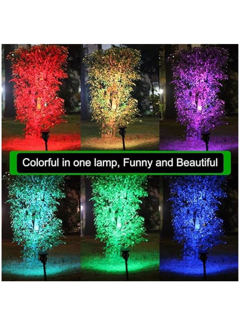 Yuwell 4-Pcs 9 Led Solar Solar Power Landscape Light Outdoor Waterproof Solar Walkway Spotlights Maintain 8-12 Hours Of Lighting For Your Garden, Landscape, Path, Yard, Patio, Driveway Multi Mode And RGB  - Image 3