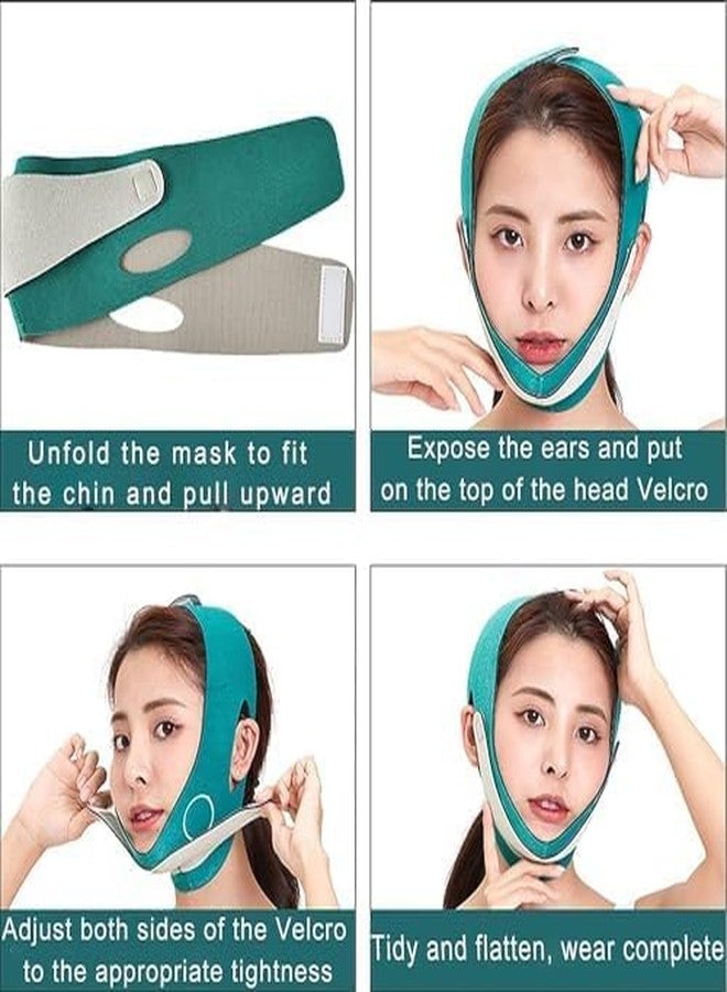 Swimero قناع سويميرو لتنحيف الوجه على شكل حرف V، مصمم خصيصًا للرجال والنساء، لشد الوجه وتصغير الخدين، قابل لإعادة الاستخدام، مضاد للتجاعيد، حزام مرن لتنحيف الوجه. - Image 3