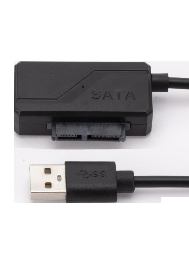 Generic External Notebook Optical Drive USB Reading Cable Usb2.0 To SATA Cable 7+6 Optical Drive Cable Sata Easy Drive Cable-Color:Black Double U  - Image 3