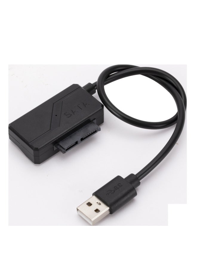 Generic External Notebook Optical Drive USB Reading Cable Usb2.0 To SATA Cable 7+6 Optical Drive Cable Sata Easy Drive Cable-Color:Black Double U  - Image 4