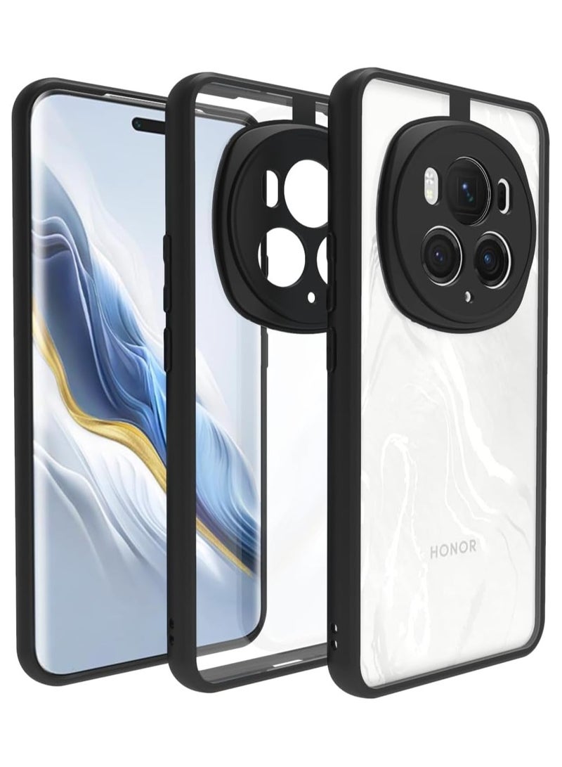 Case Cover Shockproof Hard PC Back Soft TPU Frame Anti-yellowing Slim Protective Cover Compatible with Honor Magic 6 Pro (Clear) - Image 1