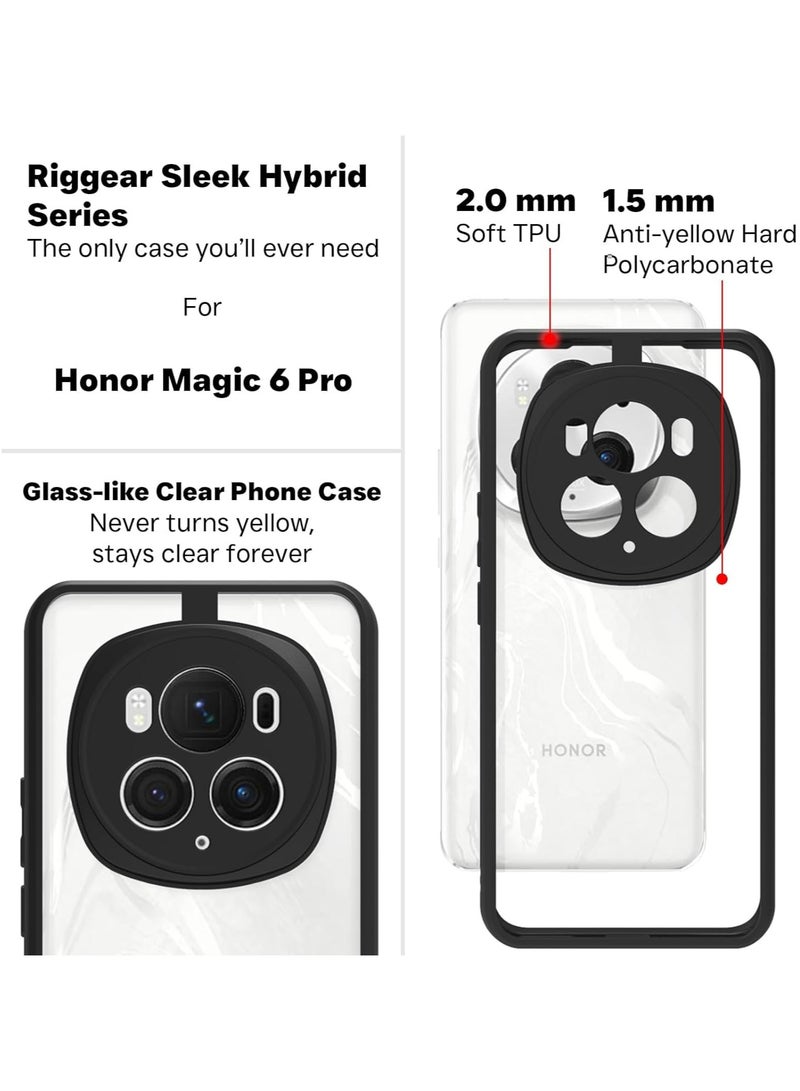 Case Cover Shockproof Hard PC Back Soft TPU Frame Anti-yellowing Slim Protective Cover Compatible with Honor Magic 6 Pro (Clear) - Image 3