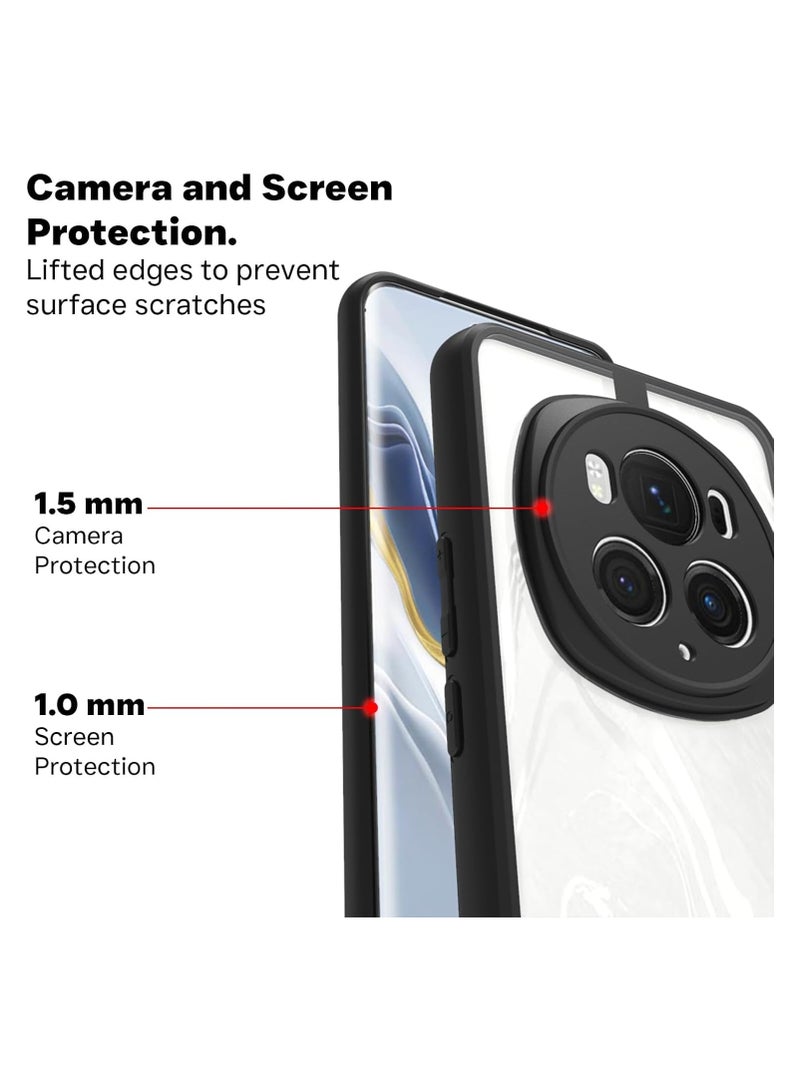 Case Cover Shockproof Hard PC Back Soft TPU Frame Anti-yellowing Slim Protective Cover Compatible with Honor Magic 6 Pro (Clear) - Image 4
