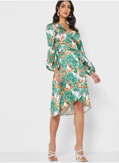Raishma V-Neck Printed Wrap Dress  - Image 4