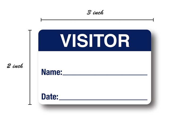 SBlabels Blue White Visitor Labels / 500 Blue and White Identification Stickers / 2" x 3" Easy to Write On Hall Pass/Made in The USA - Image 5