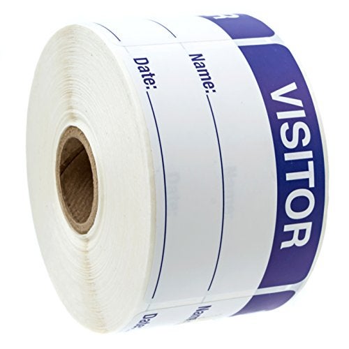 SBlabels Blue White Visitor Labels / 500 Blue and White Identification Stickers / 2" x 3" Easy to Write On Hall Pass/Made in The USA - Image 3