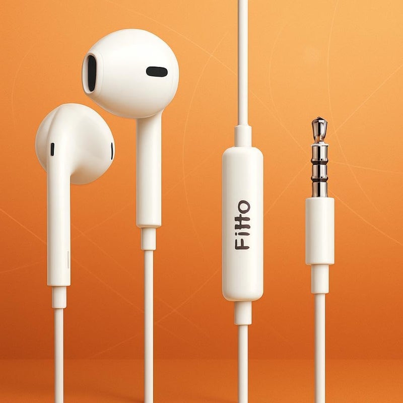 Fitto Earphones AUX Cable 3.5mm Audio Wire for Smartphones, Tablets & Cars - Image 3