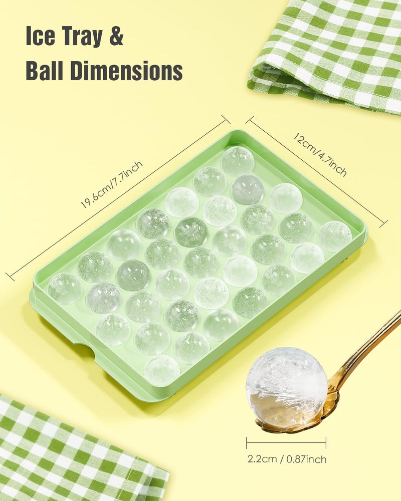 TriLink 3-Pack Small Circle Ice Cube Tray for Freezer with Lid and Bin, Makes 99 x 0.87" Mini Round Ice Balls (33 per Tray), BPA-Free Sphere Ice Trays for Juice, Cocktails, Whiskey, and Coffee Drinks - Image 3