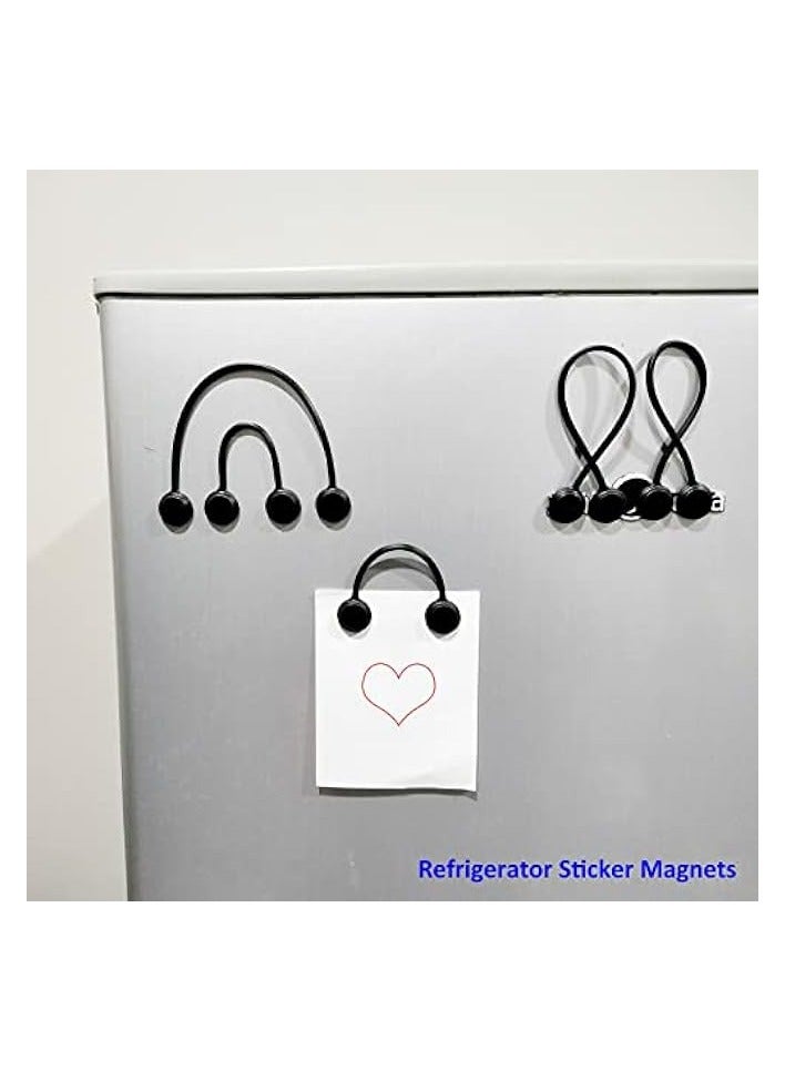 بروماس أربطة كابل مغناطيسية من السيليكون، منظم سلك مغناطيسي، أربطة سلك مغناطيسي قابلة لإعادة الاستخدام لتجميع الأسلاك، أربطة ملتوية مغناطيسية سوداء، حامل منظم كابل مغناطيسي لإدارة السلك (5+5 عبوات) - Image 5