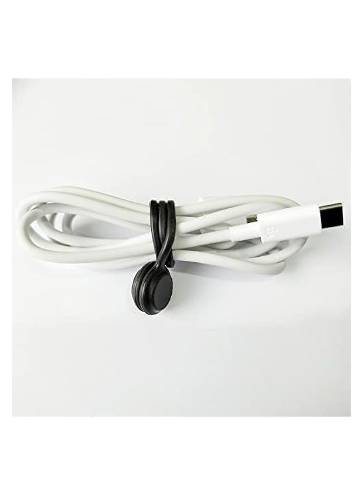 بروماس أربطة كابل مغناطيسية من السيليكون، منظم سلك مغناطيسي، أربطة سلك مغناطيسي قابلة لإعادة الاستخدام لتجميع الأسلاك، أربطة ملتوية مغناطيسية سوداء، حامل منظم كابل مغناطيسي لإدارة السلك (5+5 عبوات) - Image 2