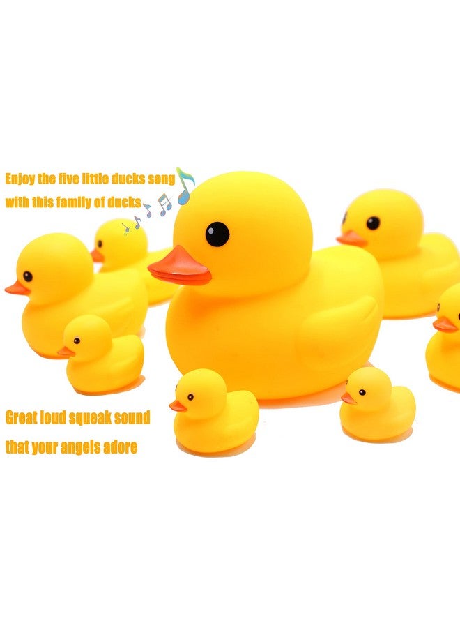 FIVOENDAR Bath Duck Toys 9 Pcs Rubber Duck Family Squeak & Float Ducks Baby Shower Toy for Toddlers Boys Girls - Image 4