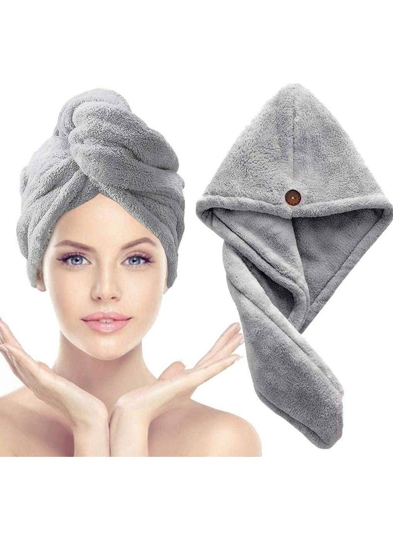 NIGAHIA NIGAHIA Womens Microfiber Pack of 1 Grey Hair Towel  - Image 1