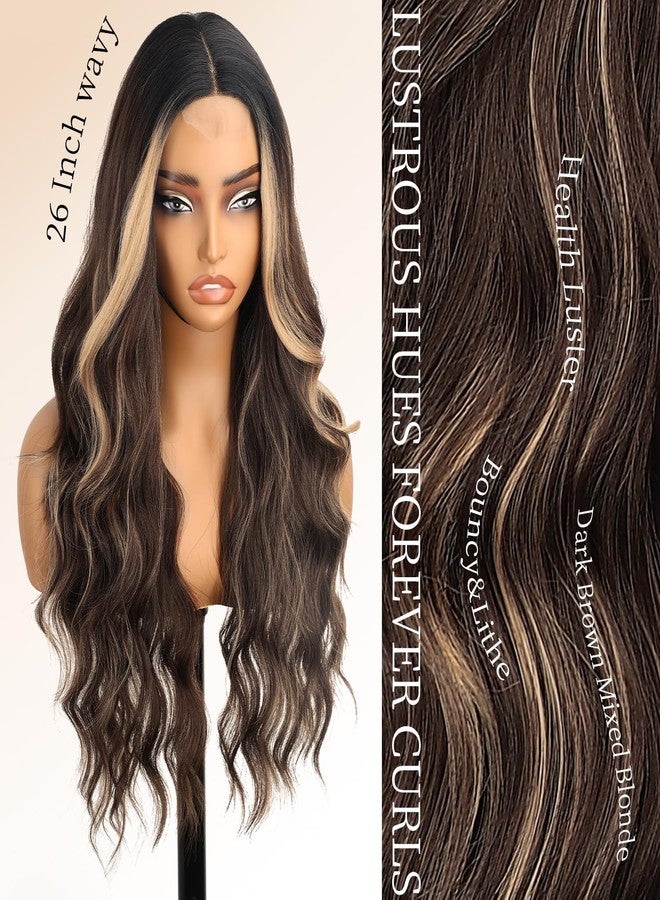 AISI HAIR Mixed Blonde Wig for Women, Long Blonde Wavy Lace Hairline Blond Wig,Synthetic Blonde Wigs for Daily Party - Image 3