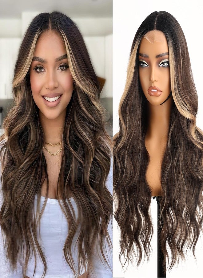 AISI HAIR Mixed Blonde Wig for Women, Long Blonde Wavy Lace Hairline Blond Wig,Synthetic Blonde Wigs for Daily Party - Image 1