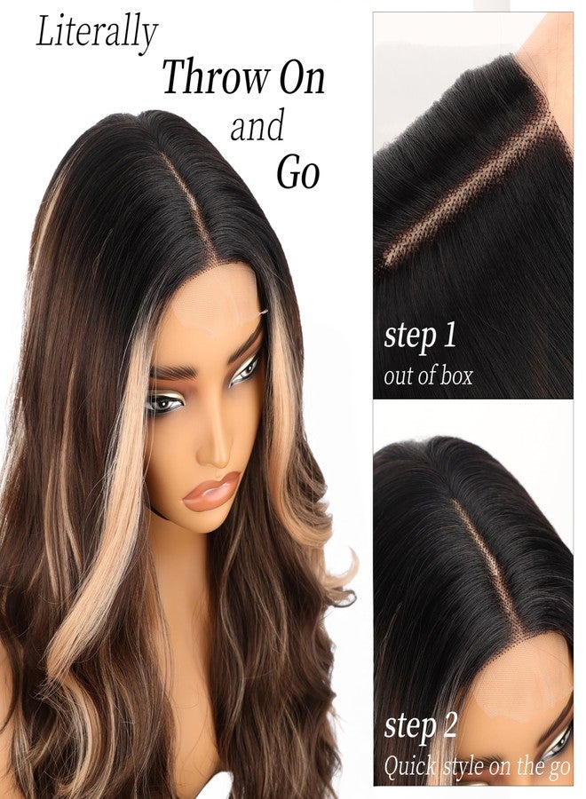 AISI HAIR Mixed Blonde Wig for Women, Long Blonde Wavy Lace Hairline Blond Wig,Synthetic Blonde Wigs for Daily Party - Image 4