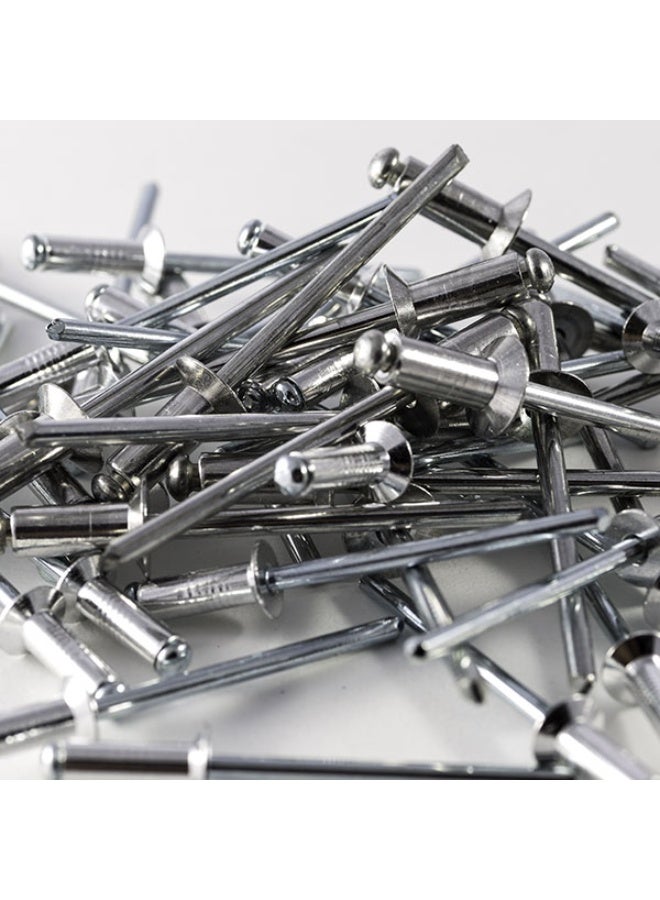 مسامير برشام 4 مم × 14 مم (مجموعة 50 قطعة) – مسامير برشام مخفية برأس قبة، هيكل ألمنيوم مع قضيب فولاذي لتثبيت المعادن والصفائح - Image 1