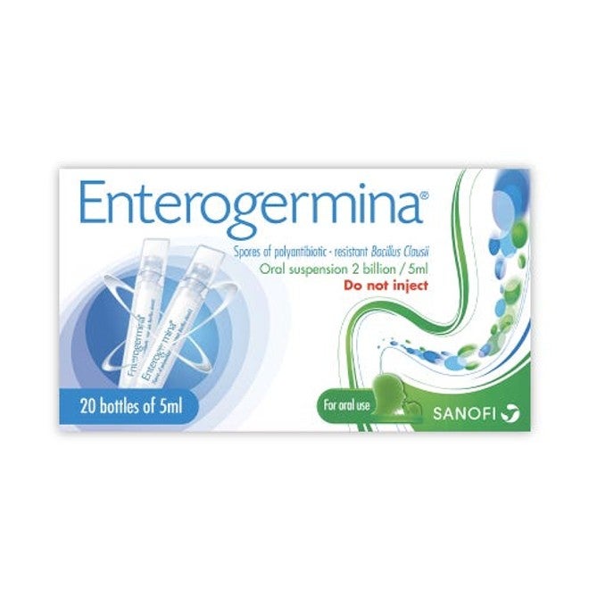 Enterogermina Oral Suspension – Probiotic 2 Billion 5ml x 20 Bottles