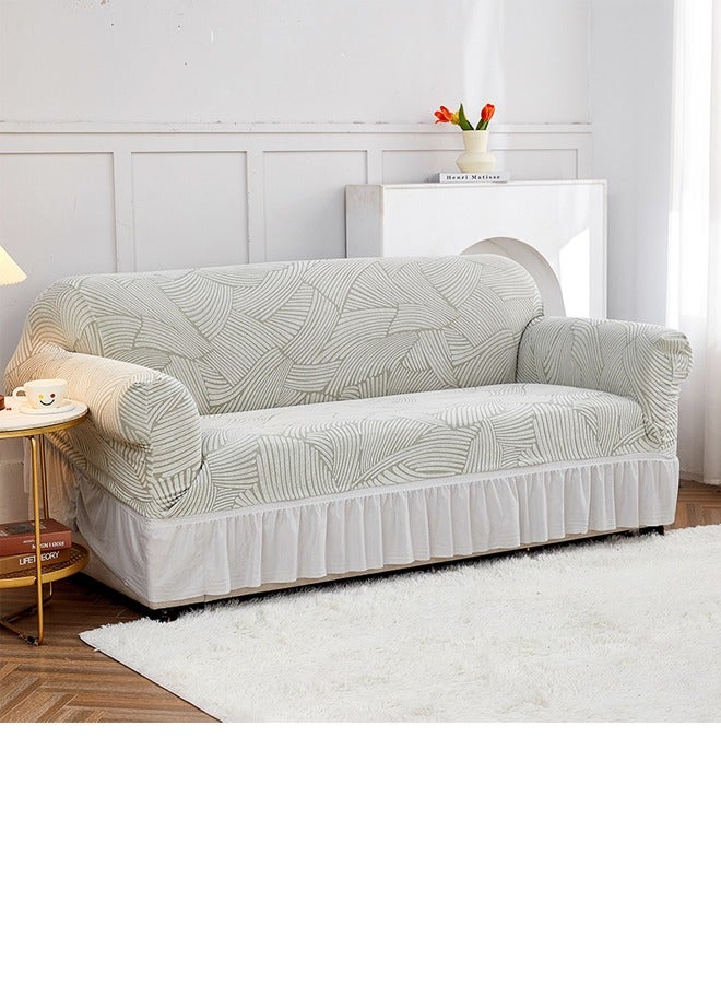 KINGMAZI High Elastic Couch Cover with Skirt,Stretch Sofa Slipcover Furniture Protector Washable Soft Sofa Cover for Living Room Elastic Fabric Sofa Cover with Skirt,Anti Slip Anti Dust Sofa Slipcover, For Living Room Bed Room For 2 Seater Sofa - Image 1