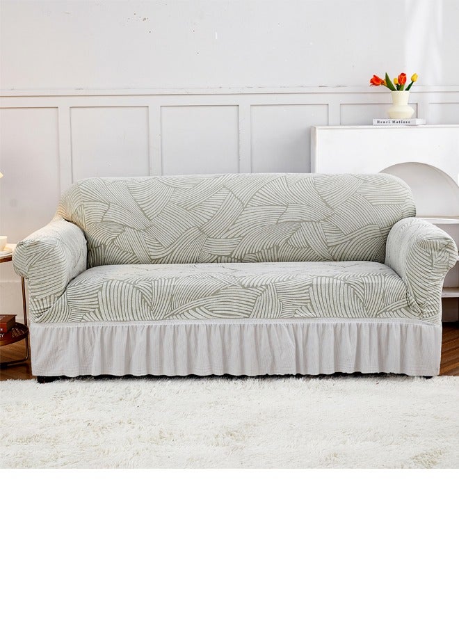 KINGMAZI High Elastic Couch Cover with Skirt,Stretch Sofa Slipcover Furniture Protector Washable Soft Sofa Cover for Living Room Elastic Fabric Sofa Cover with Skirt,Anti Slip Anti Dust Sofa Slipcover, For Living Room Bed Room For 2 Seater Sofa - Image 2