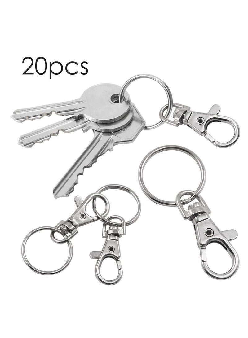 Zikra 20 PCS Metal Keyring, Carabiner Clip Keychains Lobster Clasps Swivel Clips Key Chain for Men Women - Image 5