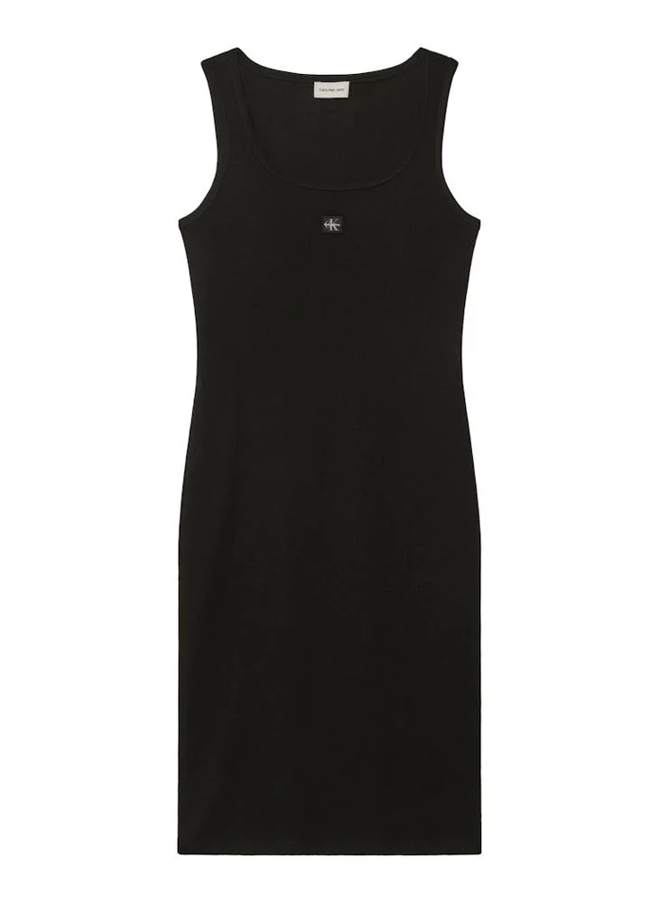Calvin Klein Jeans  Casual Baby Rib Woven Label Square Dress for Women | Best Price UAE