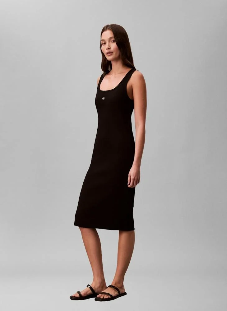 Calvin Klein Jeans  Casual Baby Rib Woven Label Square Dress for Women | Best Price UAE