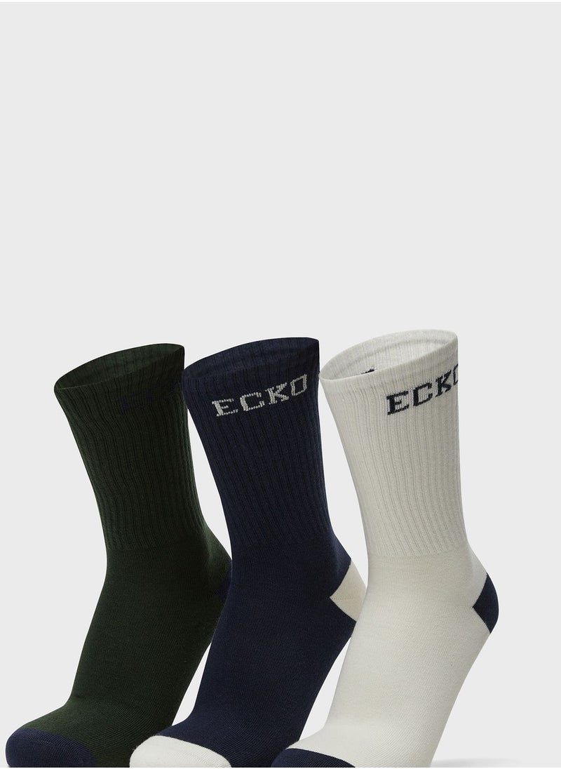 Ecko Unltd. - 3 Pack Logo Crew Socks - Image 1