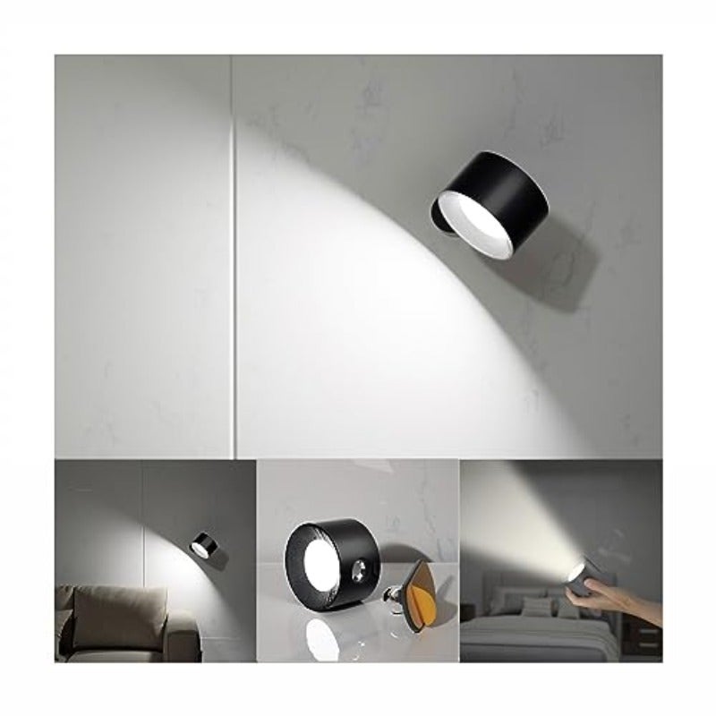 أضواء قراءة LED معلق على الحائط، غمرات بجانب السرير، بثلاث درجات حرارة لون، وثلاث مستويات سطوع، وبطارية قابلة للشحن، وكرات مغناطيسية، تدور 360 درجة، تحكم باللمس، لم يرّك الدراسة، بجانب السرير، الخزانة - Image 1