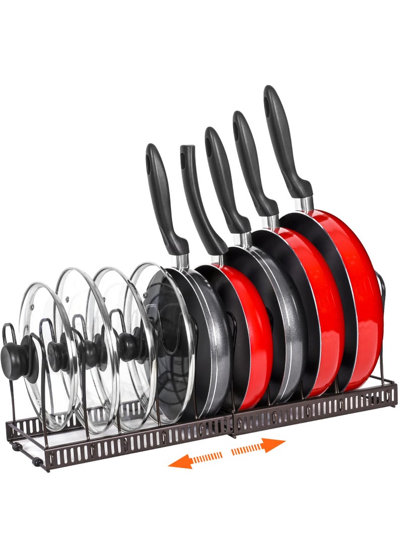 ZERIFAM ZERIFAM Pot Organizer Rack - Pan Pot Lid Rack Organizer,10 Layer Adjustable Compartment Pot Storage Bracket, Suitable For Placing Pots, Pot Covers, And Cooking Utensils In The Kitchen.  - Image 1