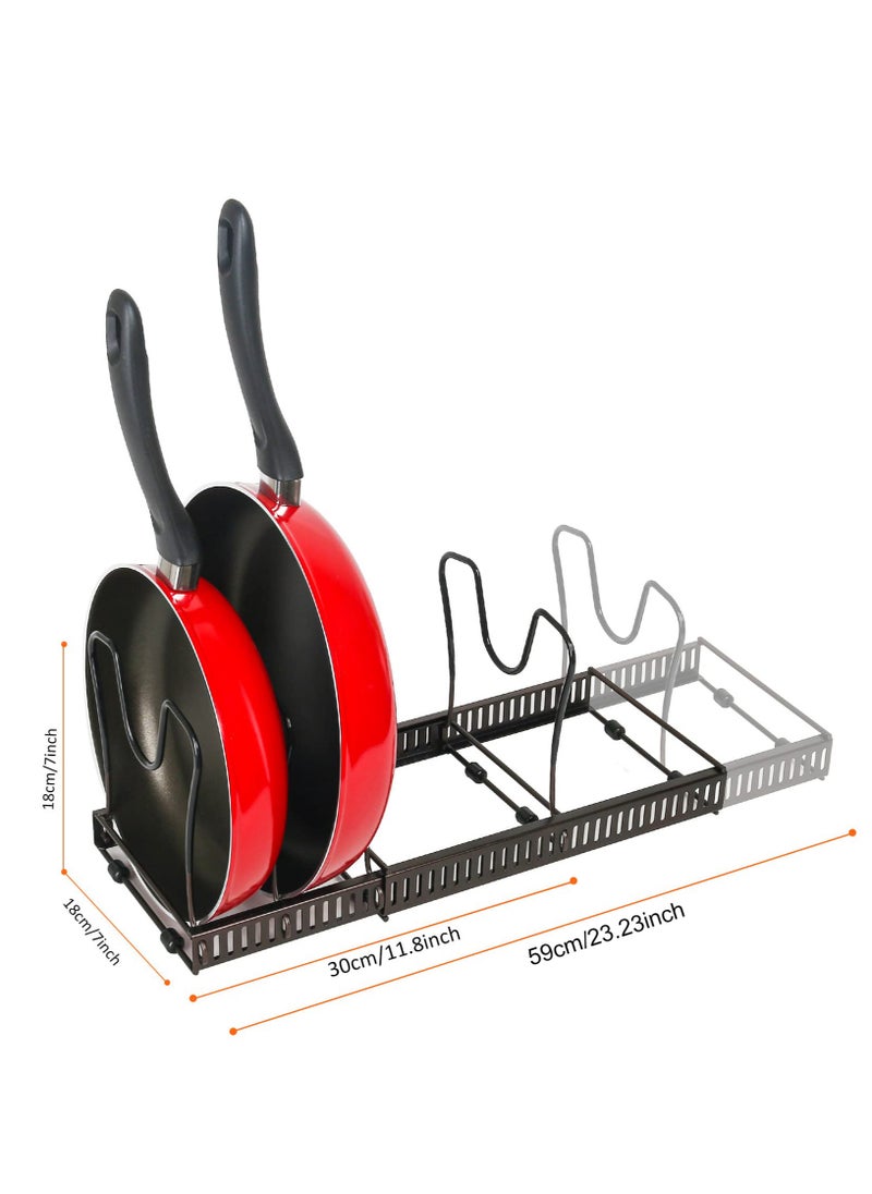 ZERIFAM ZERIFAM Pot Organizer Rack - Pan Pot Lid Rack Organizer,10 Layer Adjustable Compartment Pot Storage Bracket, Suitable For Placing Pots, Pot Covers, And Cooking Utensils In The Kitchen.  - Image 2