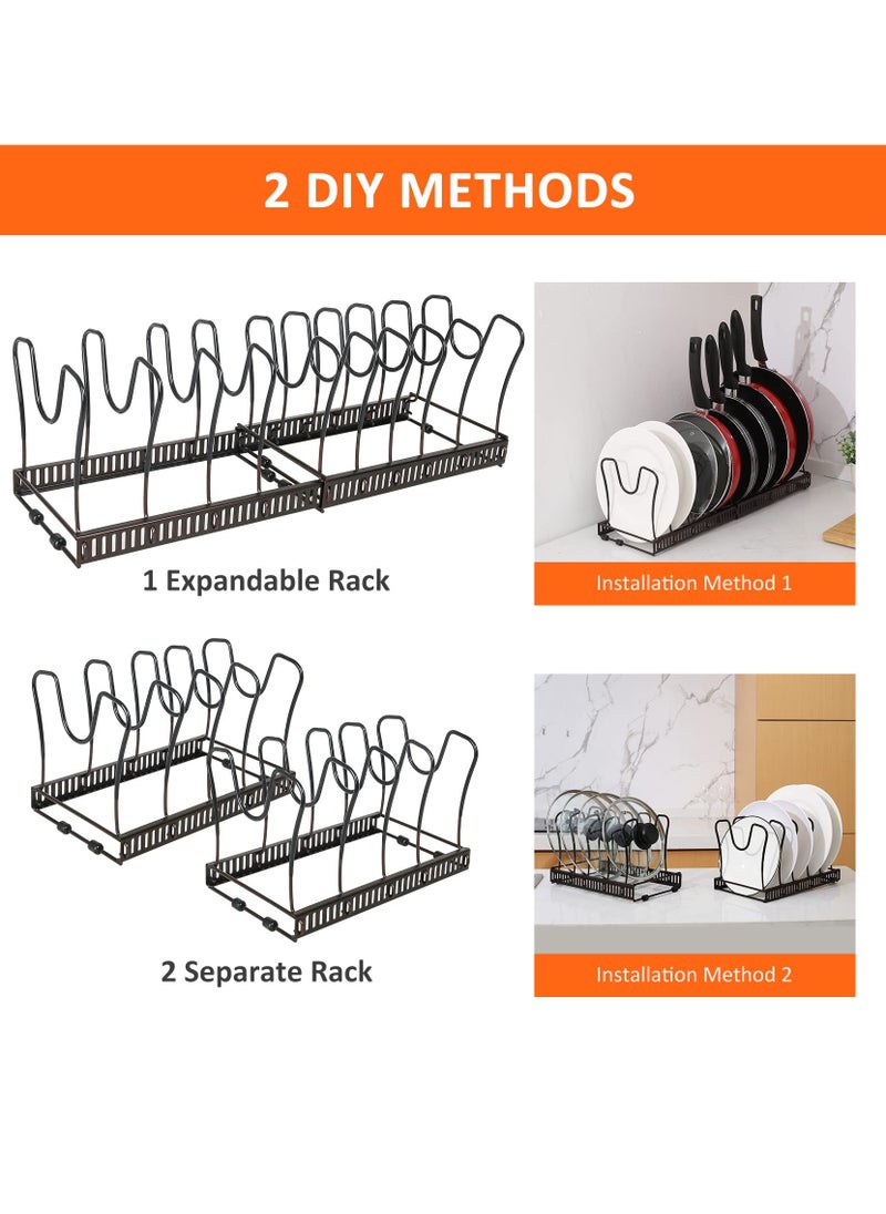 ZERIFAM ZERIFAM Pot Organizer Rack - Pan Pot Lid Rack Organizer,10 Layer Adjustable Compartment Pot Storage Bracket, Suitable For Placing Pots, Pot Covers, And Cooking Utensils In The Kitchen.  - Image 4
