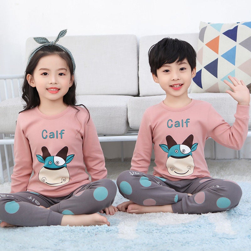 Children'S Autumn Clothes Long Pants Suit Baby Middle And Big Children Boys' Thermal Underwear Boys' And Girls' Pajamas One-Piece Delivery - Image 4