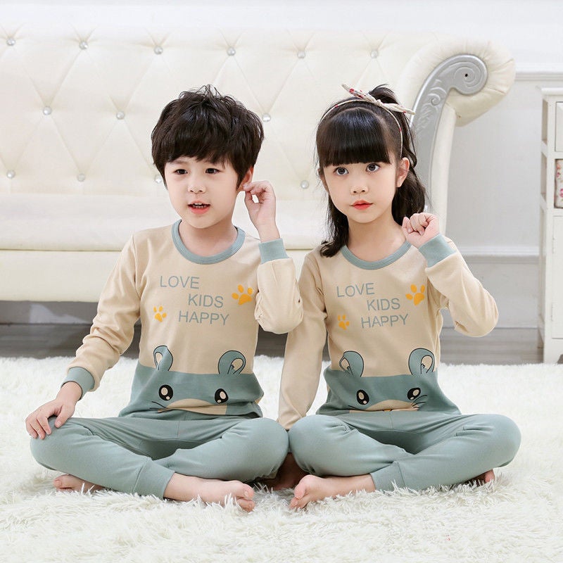 Children'S Autumn Clothes Long Pants Suit Baby Middle And Big Children Boys' Thermal Underwear Boys' And Girls' Pajamas One-Piece Delivery - Image 3