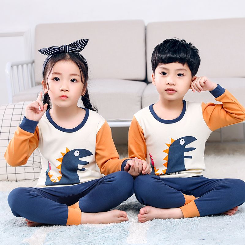 Children'S Autumn Clothes Long Pants Suit Baby Middle And Big Children Boys' Thermal Underwear Boys' And Girls' Pajamas One-Piece Delivery - Image 2