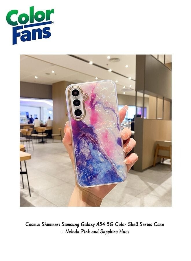 Cosmic Shimmer: Samsung Galaxy A54 5G Color Shell Series Case - Nebula Pink and Sapphire Hues