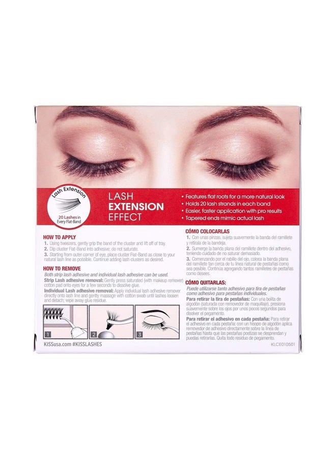 KISS Lash Couture Faux Mink Lash Extensions, Style 'Venus', Exclusive Flat-Band Technology, Short & Medium Length, 60 Individual Lash Clusters, Glue On Lashes - Image 2