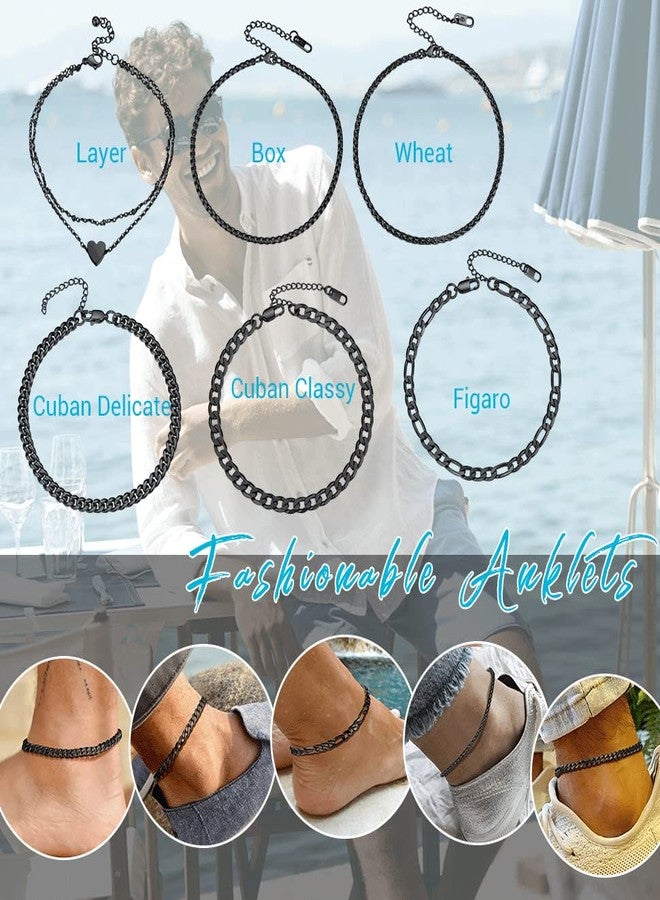 PROSTEEL Stainless Steel Chain Anklets for Men Women, Silver/Gold Tone, Ankle Bracelets Hypoallergenic, 8-10.5 Inch Adjustable, Come Gift Box, Metal - Image 2