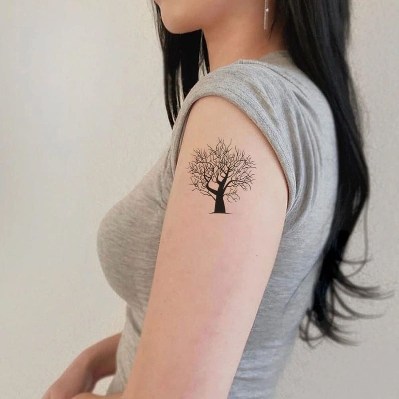 Oottati 2 Sheets Small Cute Temporary Tattoo Stickers Tree Totem suit for Kids Women Fake Tattoos That Look Real and Last Long - Image 3