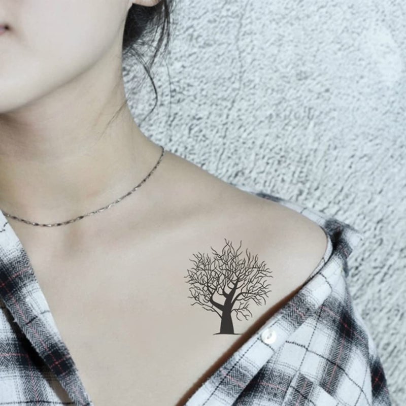 Oottati 2 Sheets Small Cute Temporary Tattoo Stickers Tree Totem suit for Kids Women Fake Tattoos That Look Real and Last Long - Image 2
