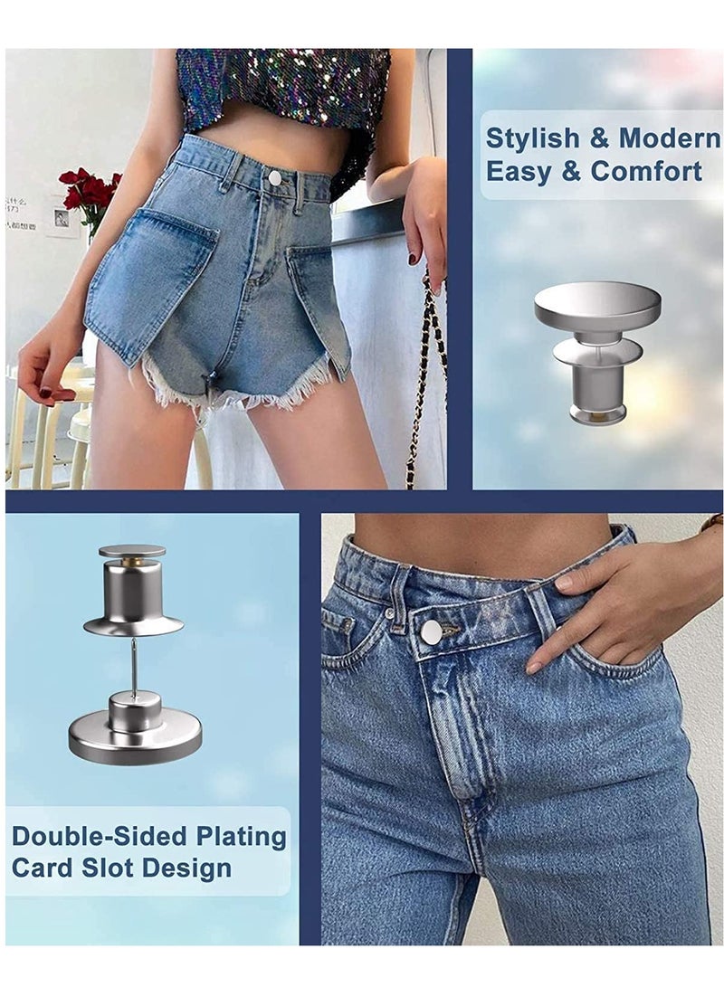 Pants  on, Replacement Jean  ons No-Sew Instant  on Detachable, Removable Adjustable Metal  on to Extend or Reduce Pants Waist Size,  on Pins (12 Sets 17mm) - Image 4