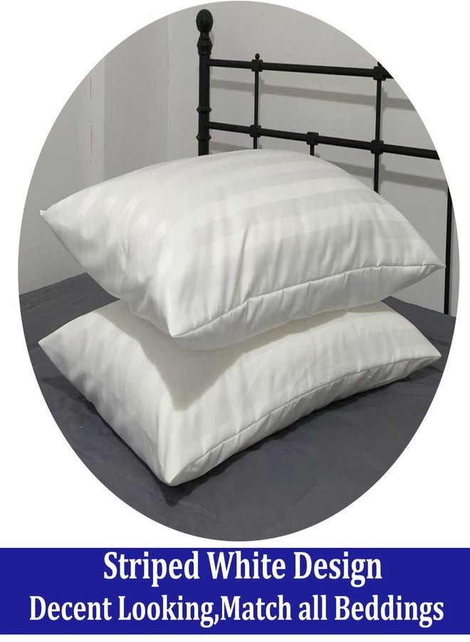 LEISUREWEEK Pillow Cases Queen Size - 4 Pack Pillow Covers Bed Pillow Protectors with Zipper, Luxury Hotel Quality White Stripped Pillowcases, Soft Breathable, Easy Care - Image 2