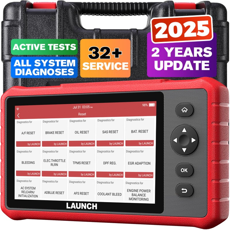 Launch LAUNCH OBD2 Scanner CRP919X Lite Active Tests 32 Reset Services Bidirectional Scan Tool 2025 New with 2Year Free Update OELevel Full System Scan Tool ABS Bleeding BMSOil Reset Auto VIN