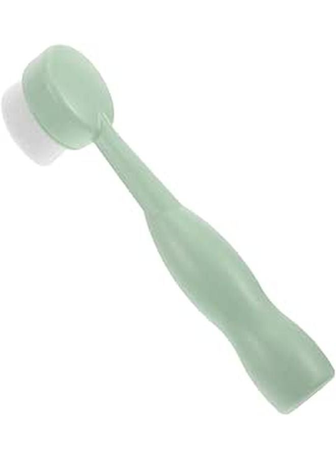 Soft Bristle Manual Facial Cleansing Brush For Deep Cleaning Portable Travel Size Green - Image 1