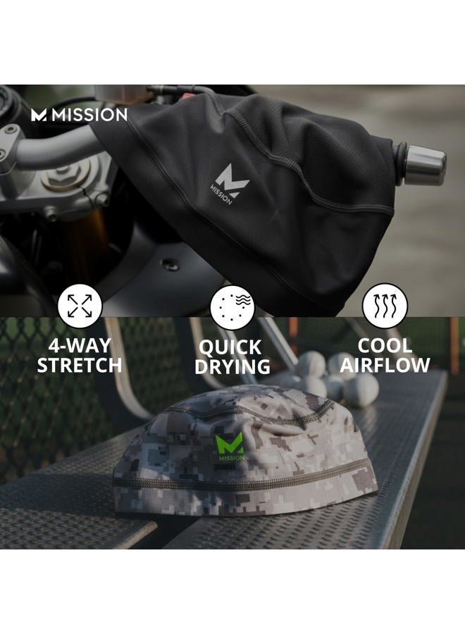 Mission Cooling Helmet Liner Skull Cap - Cools When Wet Liner for Helmets and Hats - UPF 50 Sun Protection, Black, One size - Image 2