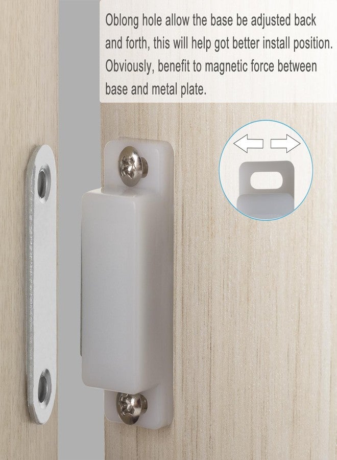 SDTWZW Magnetic Cabinet Latch Strong Magnets Closures Closet Door Catch Kitchen Drawer Closer Shutters Buckle Hardware, White (Pack of 4) - Image 5