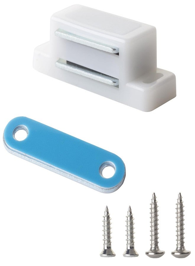 SDTWZW Magnetic Cabinet Latch Strong Magnets Closures Closet Door Catch Kitchen Drawer Closer Shutters Buckle Hardware, White (Pack of 4) - Image 1