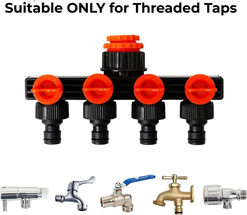 Styxon 4-Way Water Tap Connector Adaptor Garden Hose Shut on Off Valve Irrigation - Image 4