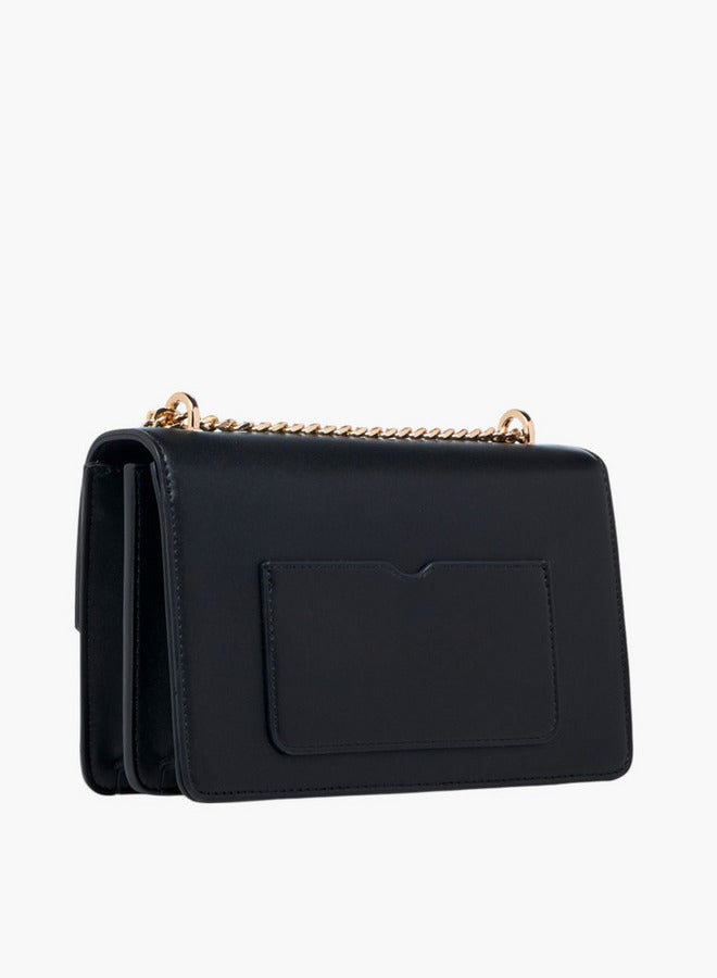 Celeste Solid Crossbody Bag with Chain Strap and Twist Lock Closure - Image 4